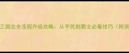 单机三国志全流程升级攻略从平民到霸主必看技巧附资源包