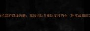 单机网游双线攻略高效组队与找队友技巧全附实战指南