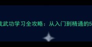 单机武侠游戏武功学习全攻略从入门到精通的5大核心技巧