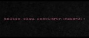 镇妖塔装备全装备等级获取途径与搭配技巧附满级属性表