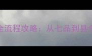 七品芝麻官科举全流程攻略从七品到县令的快速晋升指南