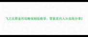 飞刀无限金币攻略保姆级教学零氪党月入3k实战分享