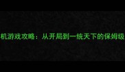 必玩天下统一的单机游戏攻略从开局到一统天下的保姆级教程附隐藏福利